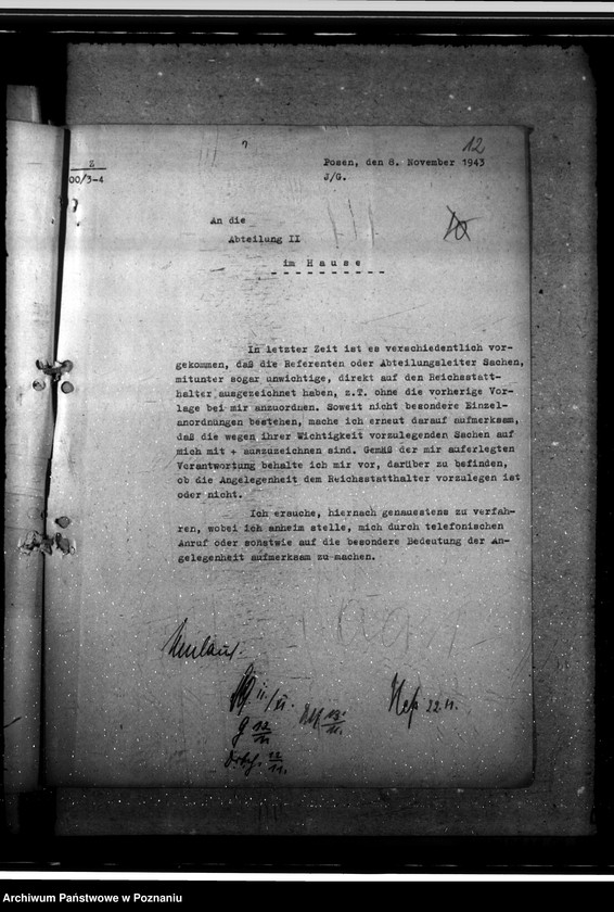 Obraz 16 z jednostki "Geschäftsgang. Dienstzeit. Gewerbeaufsicht. Politische Beurteilung der Beamten. Entlohnung der Polen. Ausder Rede des Gauleiters"