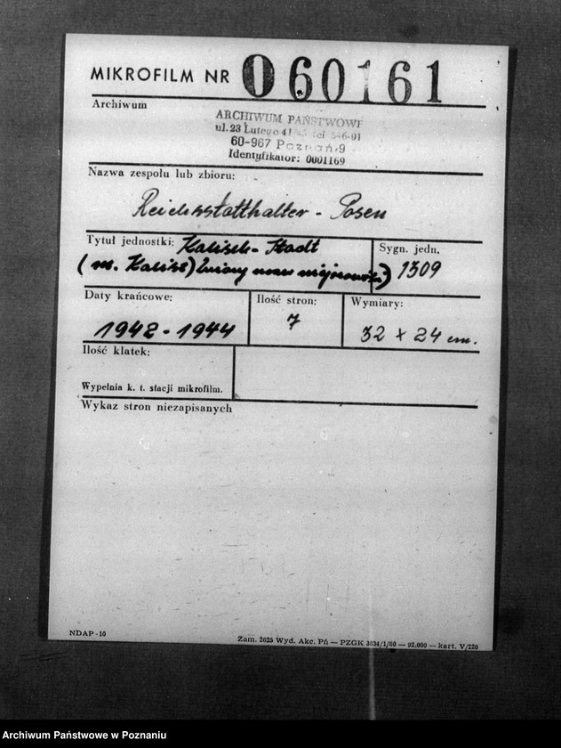 Obraz 2 z jednostki "Kalisch - Stadt, miasto Kalisz (Zmiany nazw miejscowości)"