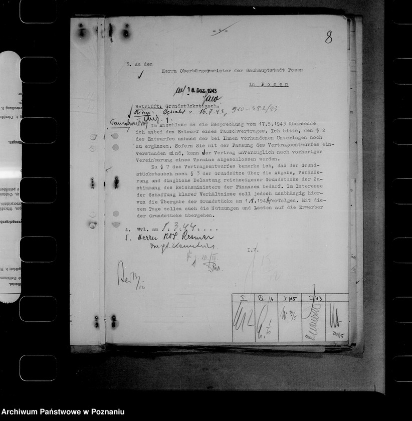 Obraz 12 z jednostki "Grundstückstausch mit der Stadt Posn- Schlossberg und Bernhardinerplatz"