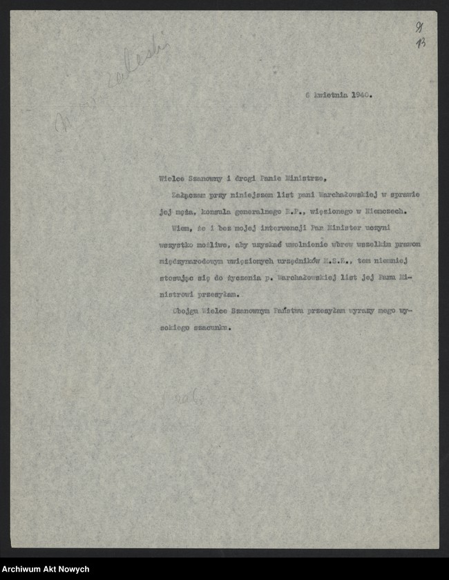 image.from.unit.number "Zaleski August; Załączniki: a) list (odpis) Skowrońskiego (Poseł RP w Brazylii); L.5 (odpowiedzi - rękopisy, maszynopisy); patrz 4246"