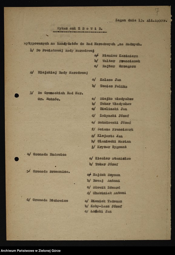 image.from.unit.number "Wykazy członków ZBoWiD wytypowanych na kandydatów do Rad Narodowych"