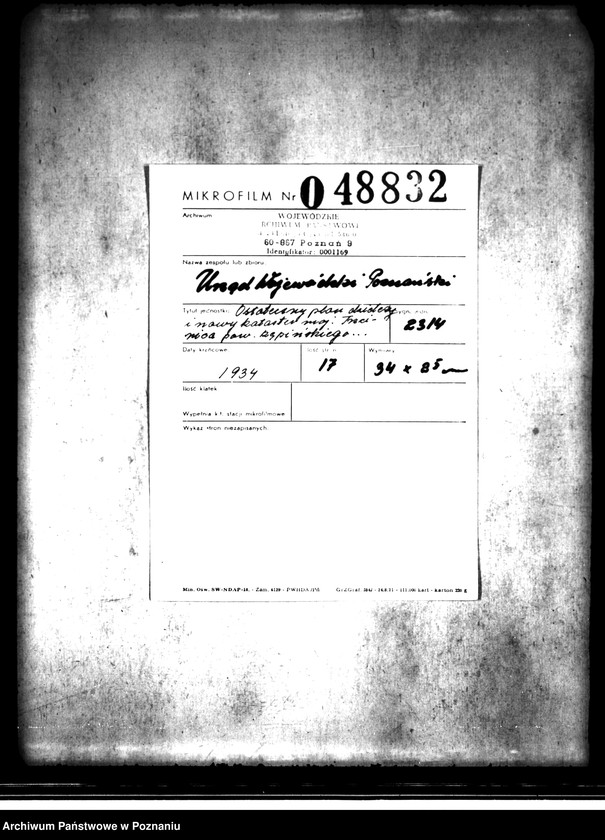 Obraz 2 z jednostki "Ostateczny plan dzielczy i nowy kataster majątku Trzcinica powiatu kępińskiego parcelacja prywatna"