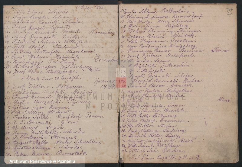 Obraz 11 z jednostki "[Księga rejestracji czeladników zatrudnionych u mistrzów piekarskich w Lesznie]"