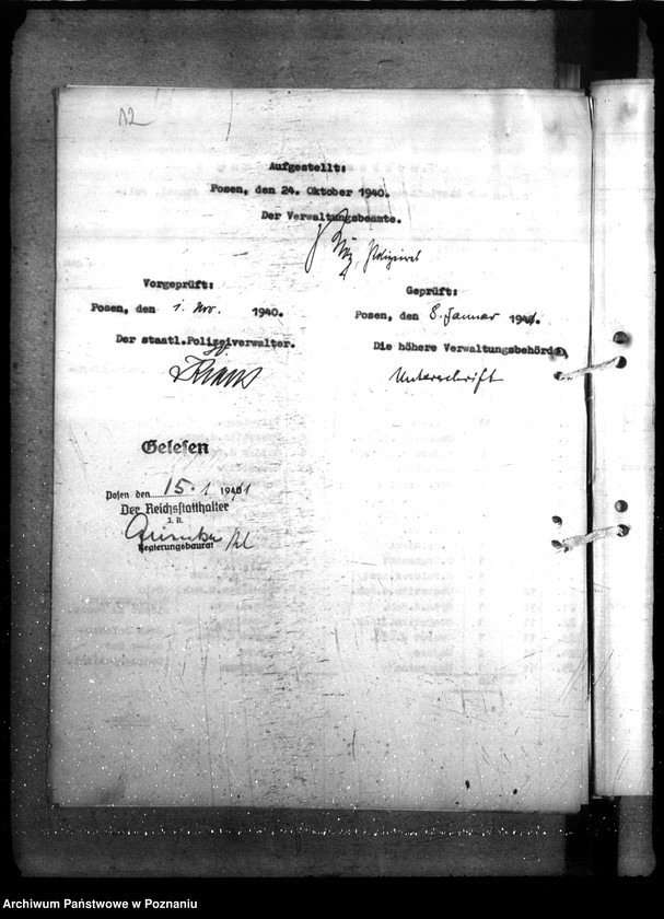 Obraz 16 z jednostki "Einrichtung von Wohlfahrtsräumen bei der staatlichen Polizeiverwaltung in Posen"