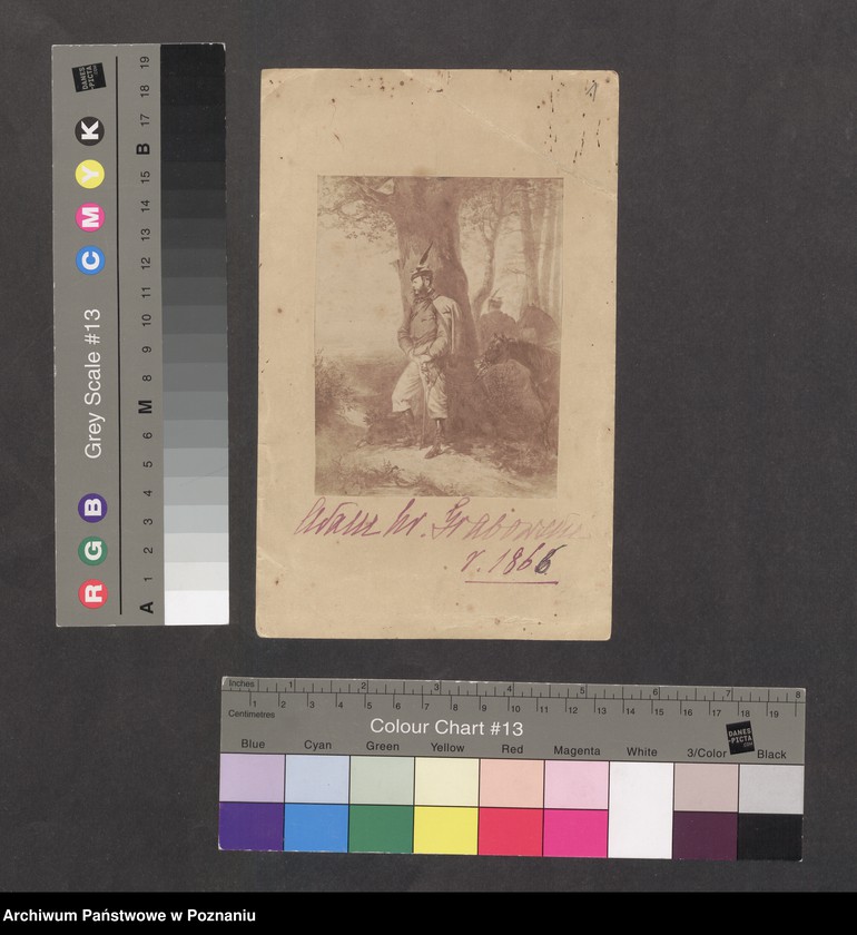 Obraz 4 z jednostki "Adam Grabowski podczas kampanii 1866 r., jako podporucznik w 5 pułku ułanów imienia hr. Wallmoden-Gimborn - fotokopia, według akwareli Schnorr von Carolsfelda"