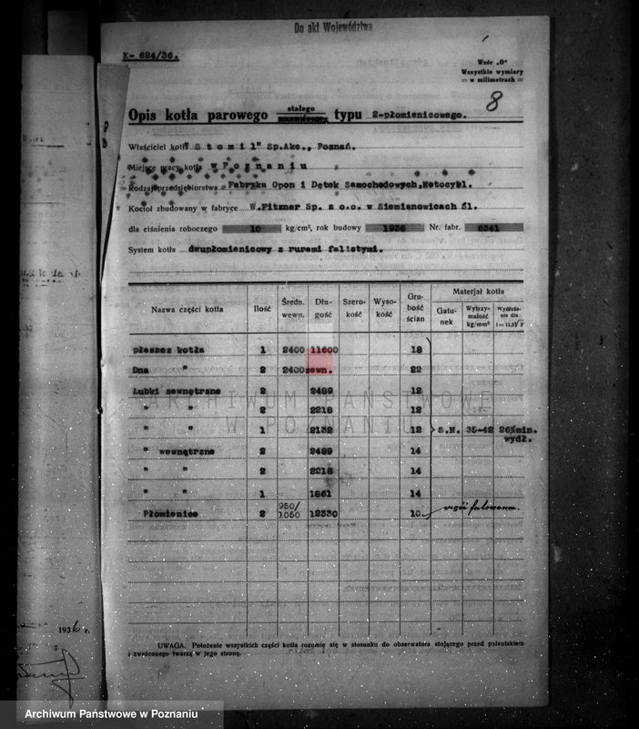 Obraz 12 z jednostki "Stomil Spółka Akcyjna Fabryka opon i dętek Poznań nr woj. 6763"