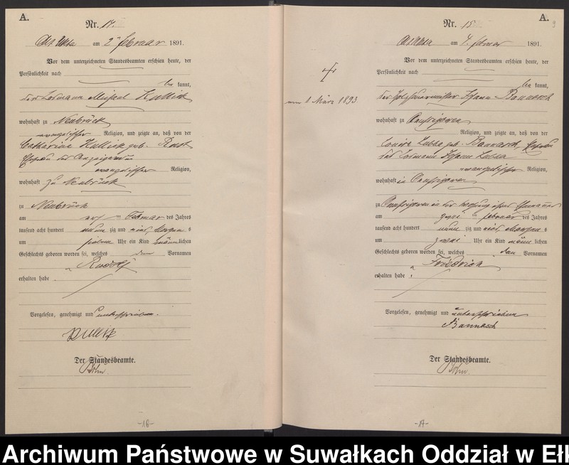 image.from.unit.number "Geburts-Haupt-Register des Königlichen Preussischen Standes-Amtes Ukta Kreis Sensburg"