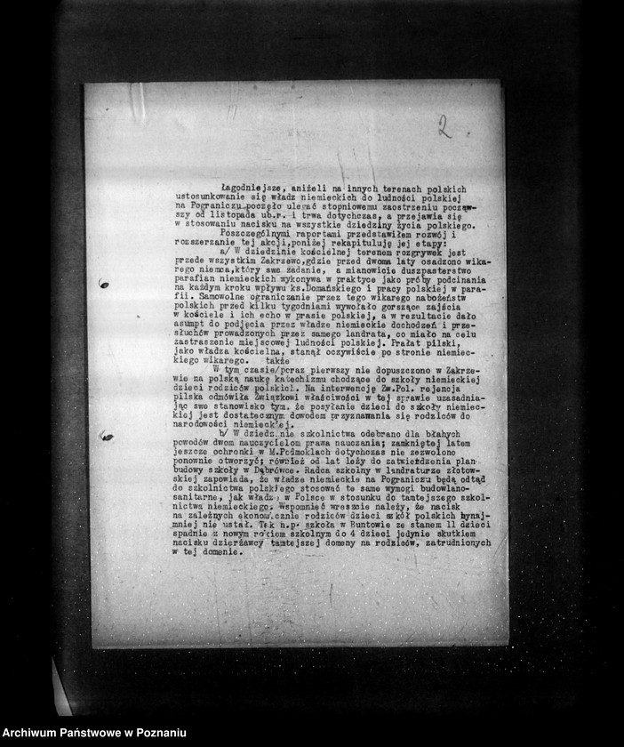 Obraz 6 z jednostki "/Potraktowanie mniejszości polskiej przez niemieckie - referat polskiej placówki konsularnej/"