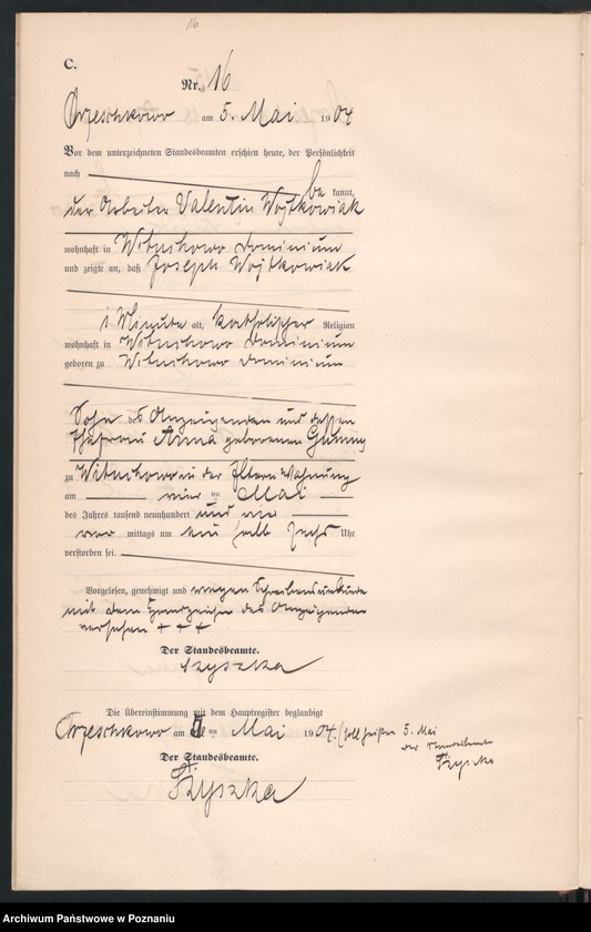 Obraz 19 z jednostki "Sterbe-Neben-Register"