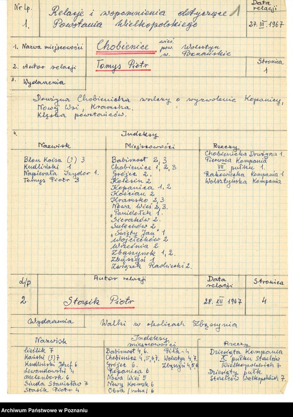 Obraz 9 z jednostki "Relacje i wspomnienia dotyczące powstania wielkopolskiego: 1. Chobienice, powiat Wolsztyn, województwo poznańskie."