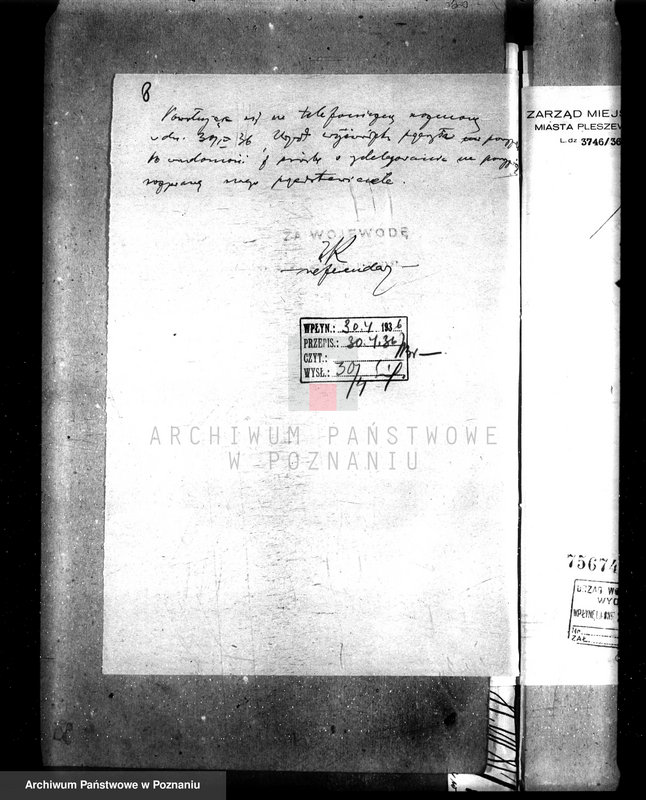 Obraz 12 z jednostki "Zatwierdzenie zakładu przemysłowego /tartak/ Fr. Góreckiego w Pleszewie pow. jarociński"