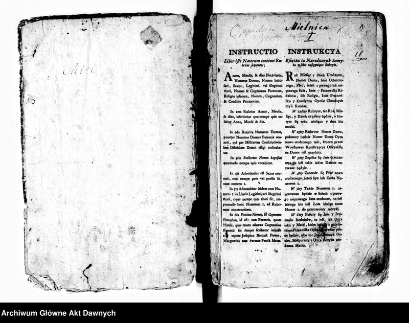 image.from.unit.number "Parafia: Mielnica. Dekanat: Borszczów. Księga metrykalna urodzeń, ślubów i zgonów dla miasta Mielnica."