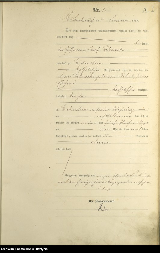 Obraz z jednostki "Geburts-Haupt-Register Nr 1 - 77"