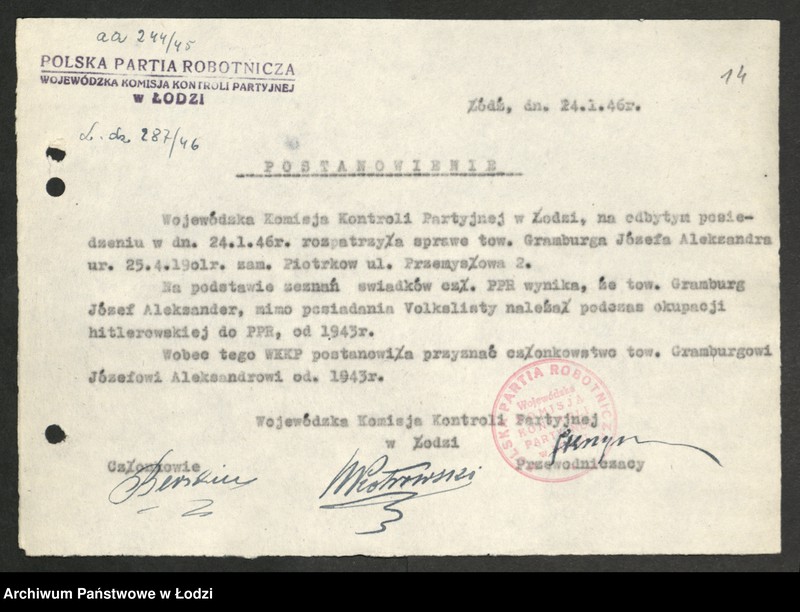 Obraz 15 z jednostki "Postanowienia [i oskarżenia] Komisji"