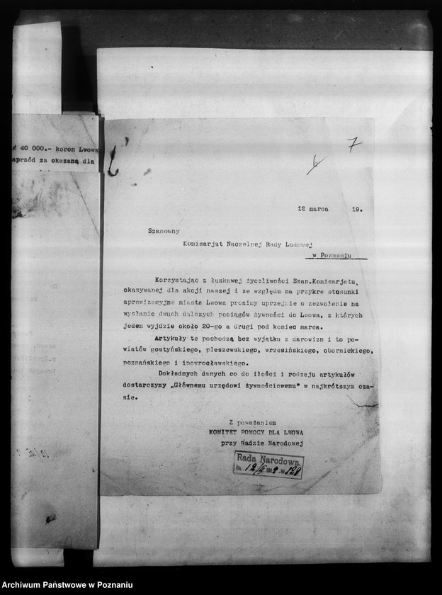 image.from.unit.number "Komitet Pomocy dla Lwowa i Wilna przy Radzie Narodowej w Poznaniu - korespondencja."