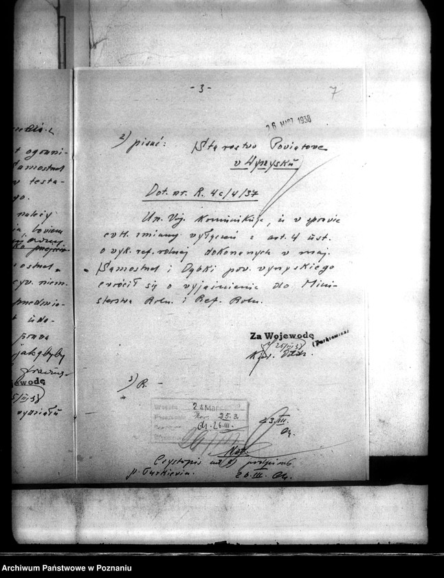 Obraz 11 z jednostki "Wyłączenie z art.. 4 ustawy o wykonaniu reformy rolnej z majątku Samostrzel i Dąbki powiatu wyrzyskiego własność Konstantyna Bnińskiego"