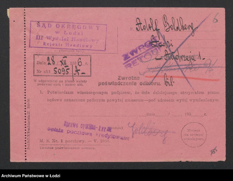 Obraz 8 z jednostki "Adolf Goldberg – sprzedaż maszyn do pisania"