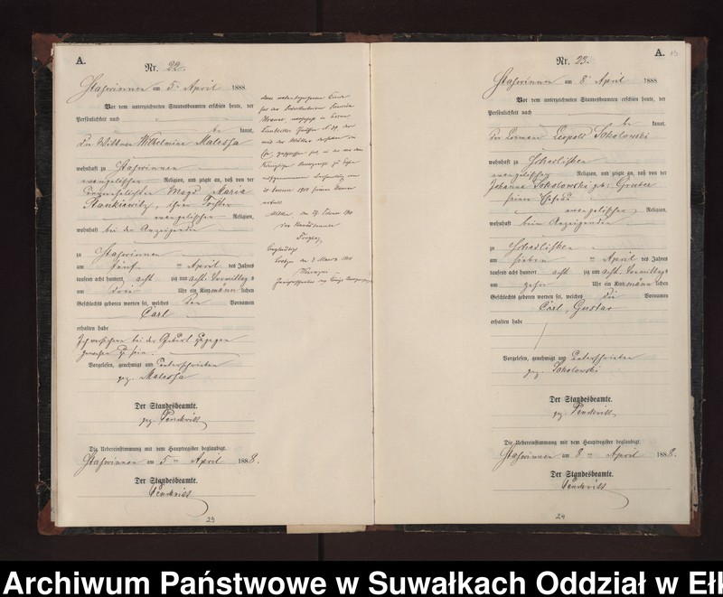 image.from.unit.number "Geburts-Neben-Register des Preussischen Standes-Amtes Stasswinnen Kreis Loetzen"