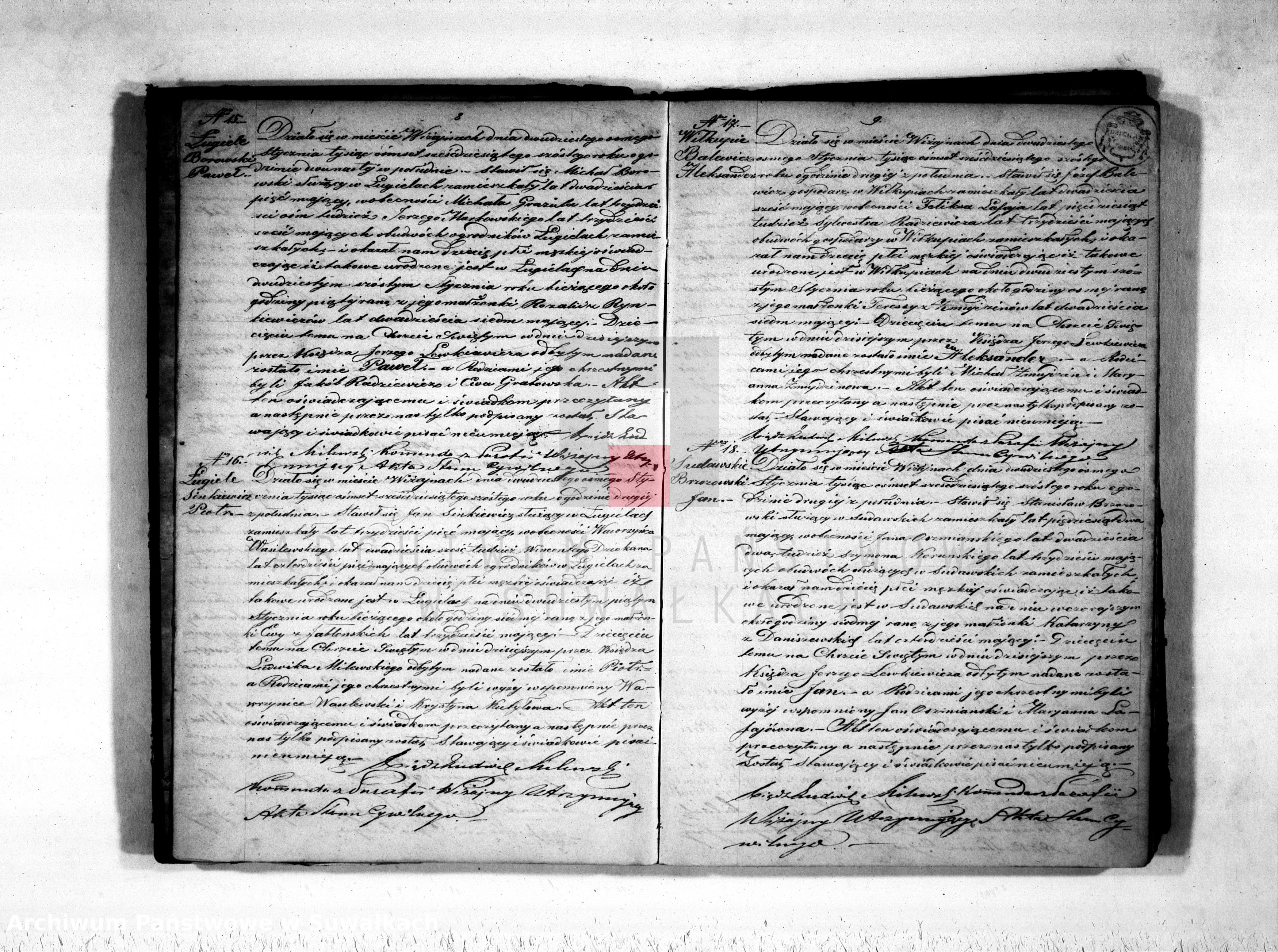 Skan z jednostki: Duplikat akt urodzonych, zaślubionych i zmarłych parafii wiżajńskiej na rok 1866