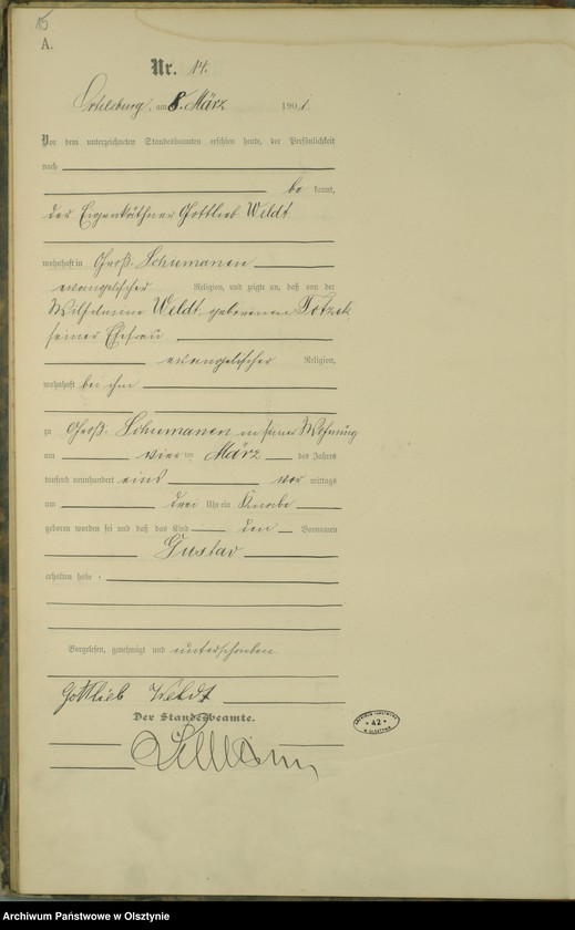 image.from.unit.number "Geburts-Haupt-Register Nr 1 - 85"