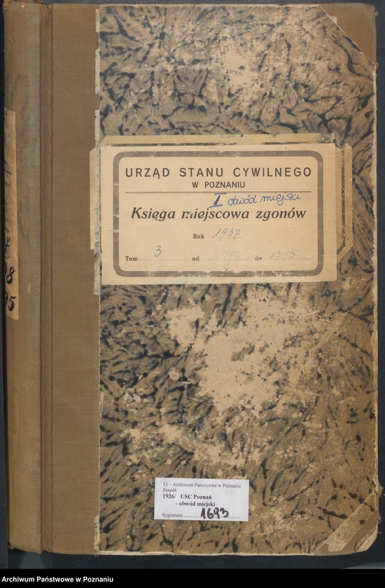 Obraz 2 z jednostki "Księga miejscowa zgonów tom III [Rejestr główny zgonów]"