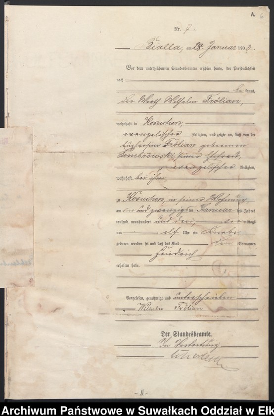 image.from.unit.number "Geburts-Haupt-Register des Königlichen Preussischen Standes-Amtes Belzonzen Kreis Johannisburg"