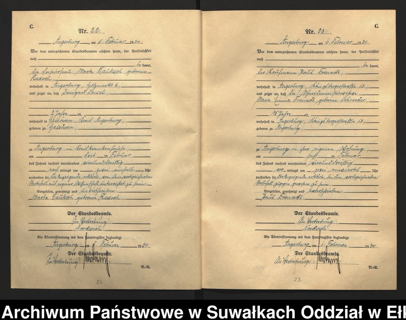 image.from.unit.number "C2. Sterbe - Register (Neben - Register) Standesamt Angerburg Ostpr. einschl. der Standesamtsbezirk Gross Strengeln, Kehlen und Prinowen"