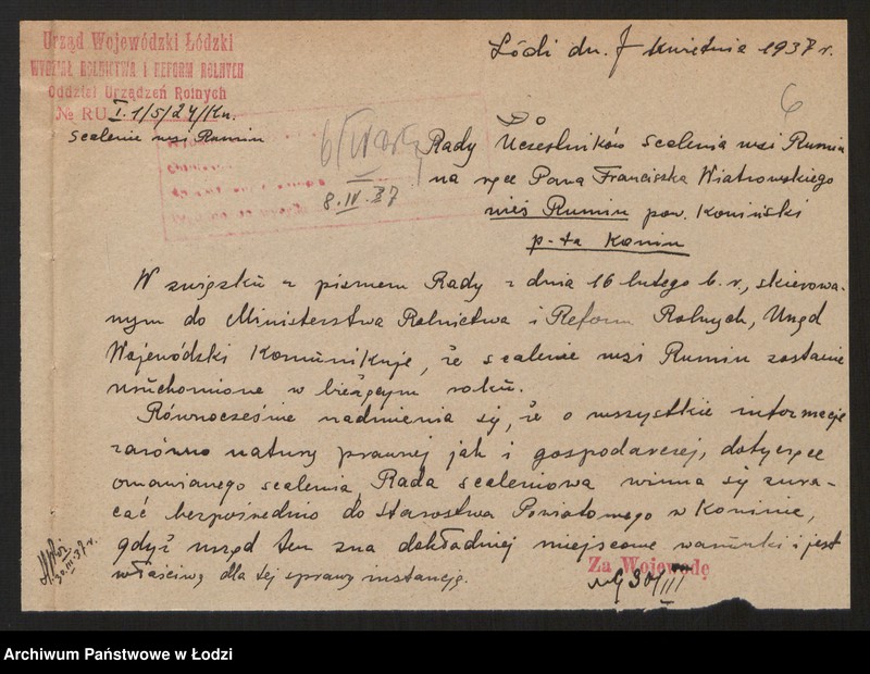 Obraz 8 z jednostki "Sprawa scalenia gruntów wsi Rumin - pow. koniński"