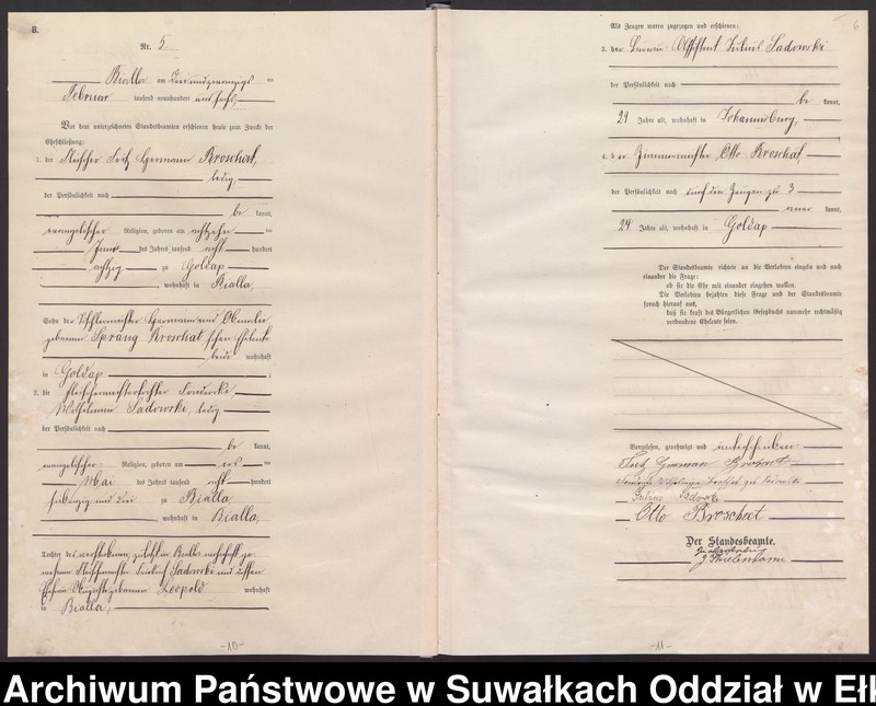 image.from.unit.number "Heirats-Haupt-Register des Königlichen Preussischen Standes-Amtes Bialla Kreis Johannisburg"