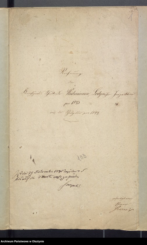 image.from.unit.number "Rechnung des Kirchspiels Schulkasse zu Widminnen"