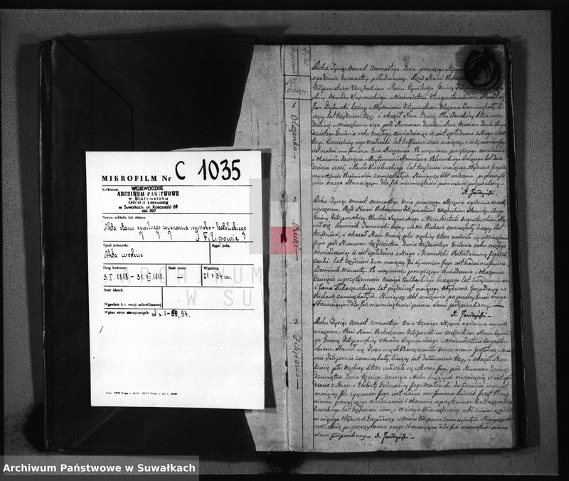 Obraz 3 z jednostki "Akta Urodzonych Gminy Filipowskiey od Dnia 1-go Stycznia 1818 R-u"