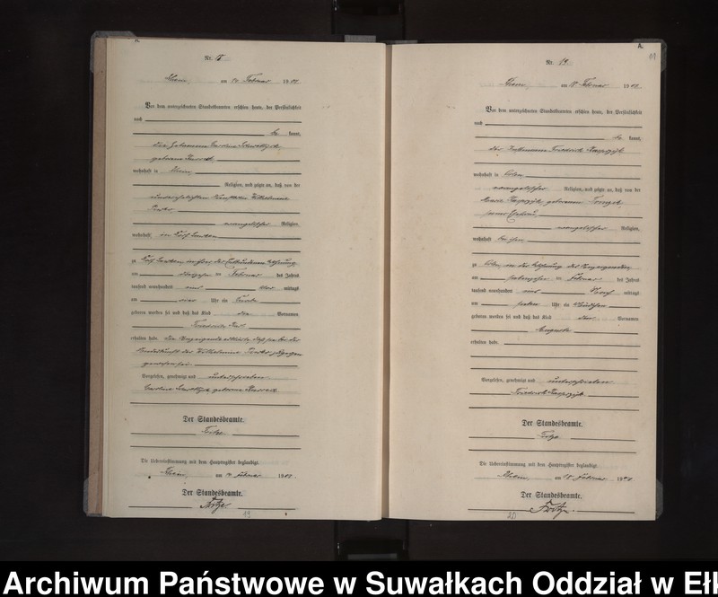 image.from.unit.number "Geburts-Neben-Register des Königlichen Preussischen Standes-Amtes Orlen Kreis Loetzen"