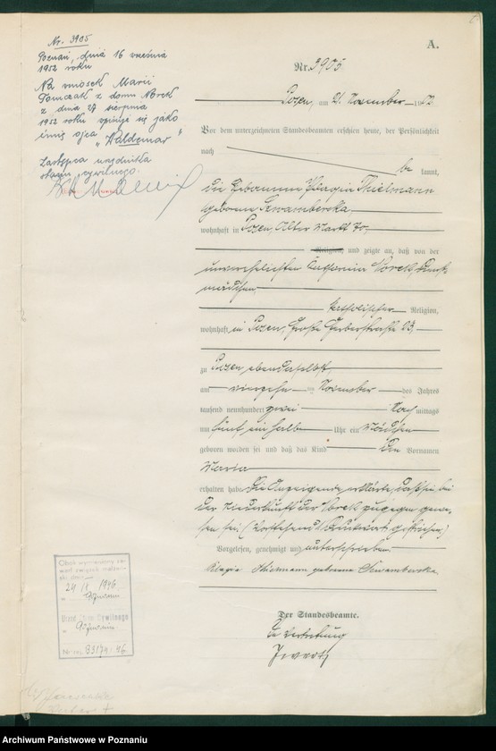 Obraz 10 z jednostki "Księga miejscowa urodzeń t. VIII"