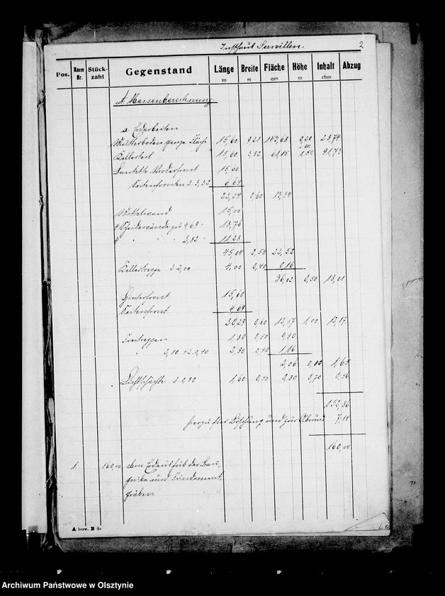 image.from.unit.number "Kosten- Anschlag zum Neubau eines Insthauses auf dem Pachtgute Serwillen, Kr. Rastenburg."