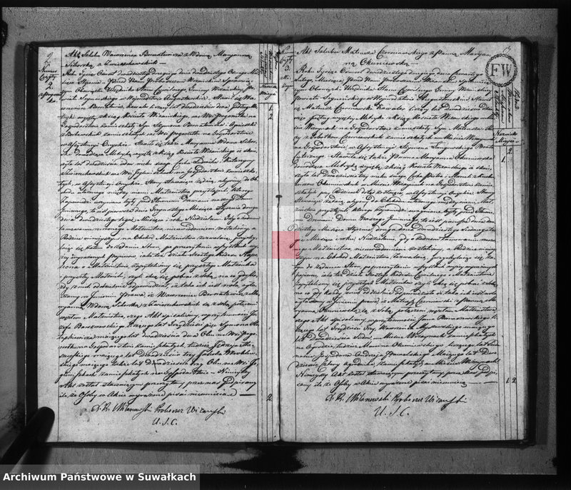 image.from.unit.number "Akta zaślubionych gminy wiżańskiey obwodu seyneńskiego, województwa augustowskiego od dnia 1-go miesiąca stycznia do dnia ostatniego miesiąca grudnia 1822 roku"