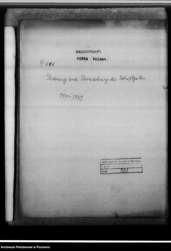 Obraz 4 z jednostki "Sicherung und Verwahrung des Schriftgutes"