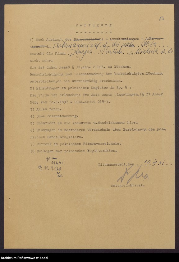 Obraz 15 z jednostki "Sulim Mielnik, Salomon Rosenberg- Kurier-Sulim Mielnik i S-ka- przedsiębiorstwo pocztowej ekspedycji i przesyłek"