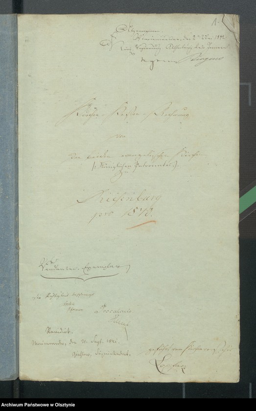 image.from.unit.number "Kirchen Kassen Rechnung den beiden ewangelischen Kirchen zu Riesenburg"