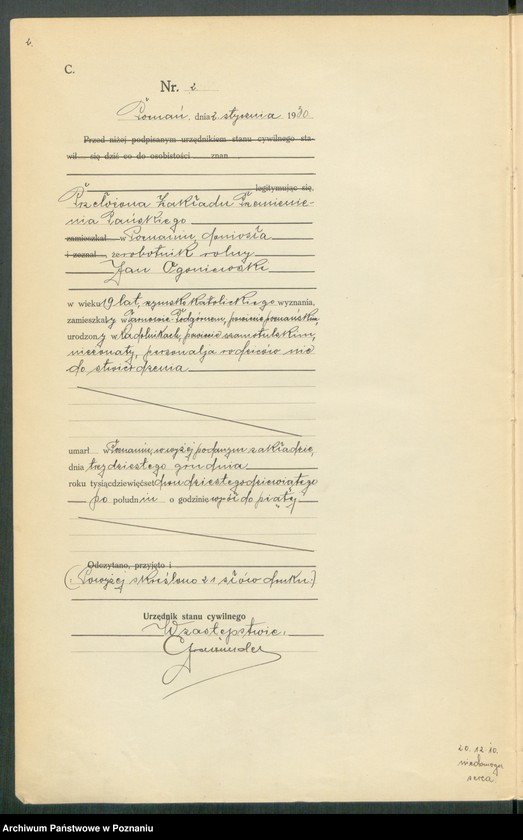 Obraz 4 z jednostki "Księga miejscowa zgonów tom I [Rejestr główny zgonów]"