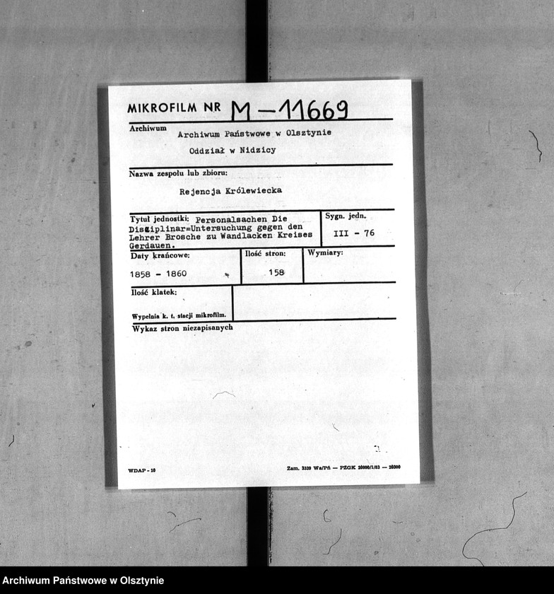 image.from.unit.number "Disziplinar-Untersuchung gegen den Lehrer Brosche [Albert] zu Wandlacken Kreises Gerdauen"