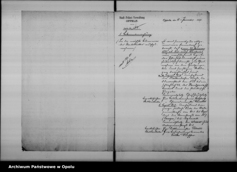 image.from.unit.number "Acta des Magistrats zu Oppeln betreffend das Feuer Lösch-Wesen hier Vol. I"