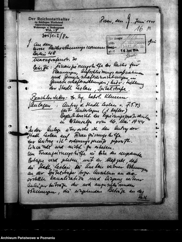 Obraz 20 z jednostki "Finanzierungshilfe. Antrag der Stadt Leslau (Włocławek)"