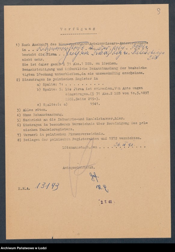 Obraz 11 z jednostki "Juliusz Fiszer – sklep kolonialno-spożywczy i wyrób tytoniowy"