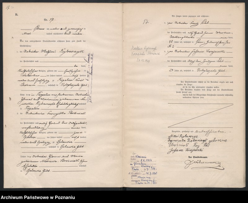 Obraz 19 z jednostki "Księga miejscowa małżeństw [Rejestr główny małżeństw]"