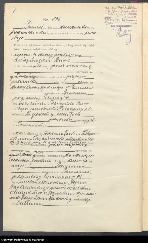 Obraz 4 z jednostki "Księga miejscowa małżeństw tom IV [Rejestr główny małżeństw]"