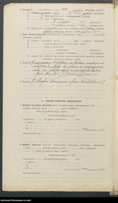 Obraz 5 z jednostki "Księga inwentarzowa nieruchomości m. Łodzi ul. Wieńcowa"