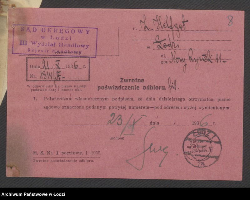 Obraz 10 z jednostki "Zelig Helfgott- sprzedaż towarów manufakturowych"