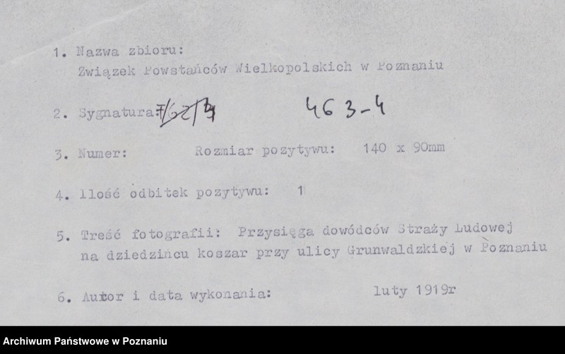 Obraz 10 z jednostki "Zaprzysiężenie Straży Ludowej w Poznaniu na Placu Wolności. Po lewej stronie generałowie: Józef Dowbór - Muśnicki i Dupont."