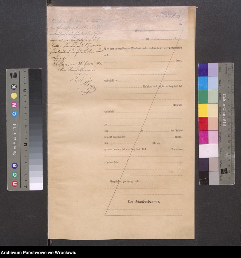 image.from.unit.number "Geburts Neben Register Standesamt Breslau III 1913 Band 7"