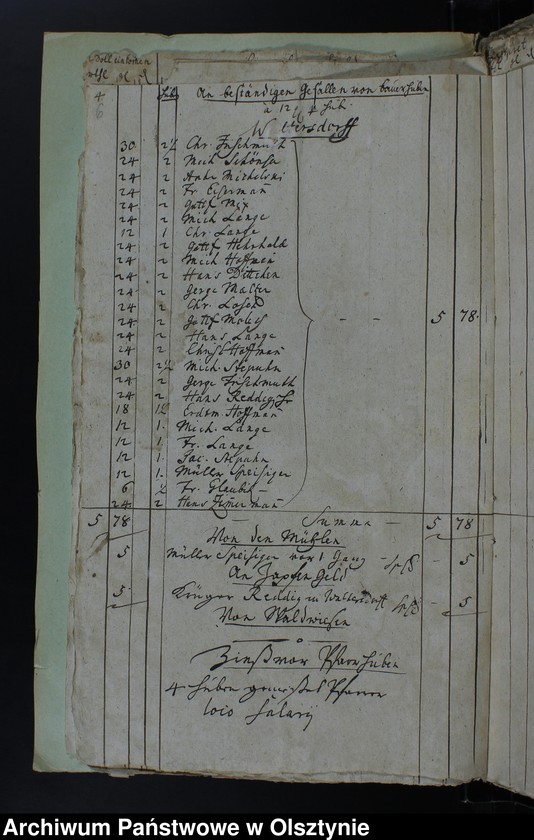 image.from.unit.number "Jahr Kirchen Rechnung der Waltersdorfschen Kirche aller Einnahme und Ausgabe wie auch Bau-Rechnung"